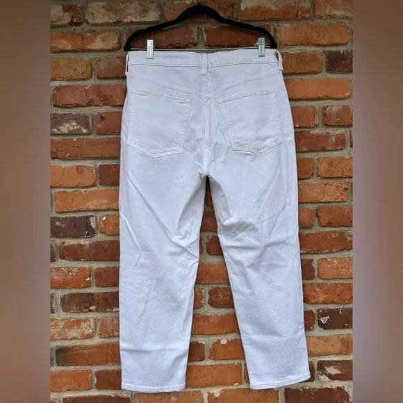 Old Navy High Rise OG Straight White Denim Jeans Women’s 12P - Picture 3 of 4